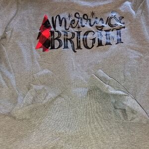 Gray 'Merry & Bright' Graphic Sweatshirt